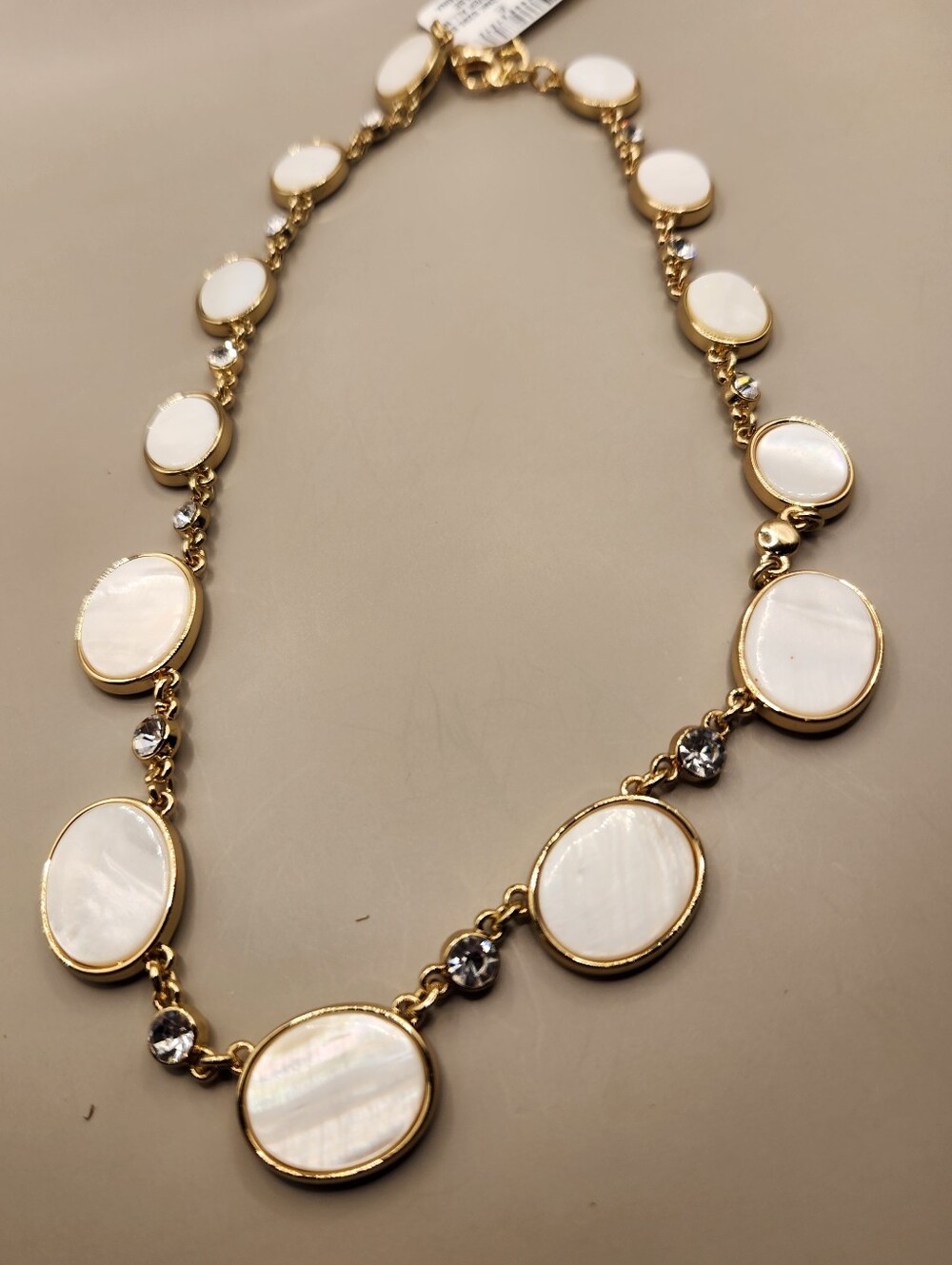 Charter Club 17" & 2" Extender Gold Tone & White Oval Pendants